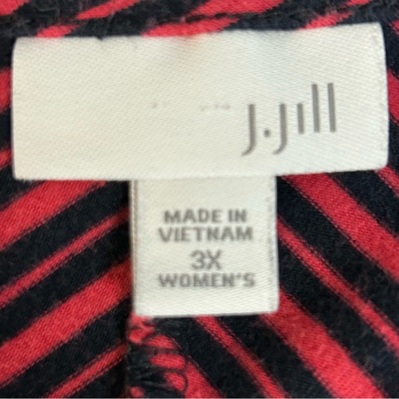 J.Jill Berry & Black Striped Long-Sleeve Tunic Plus 3X Soft and Comfy Casual - Picture 5 of 13